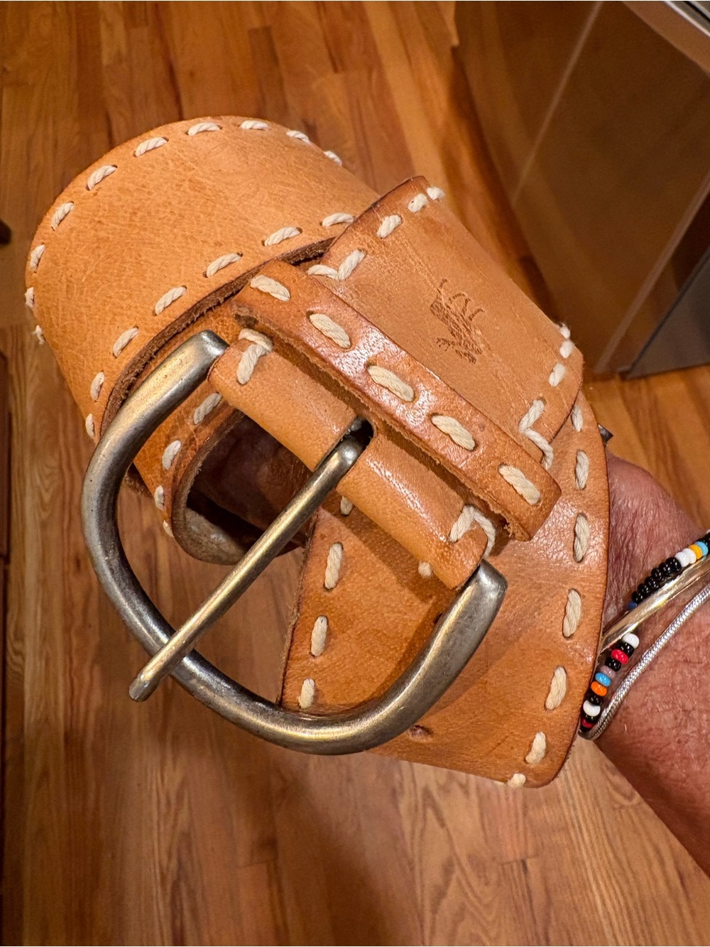 🫎 RARE VINTAGE A&F Stitched Leather Belt